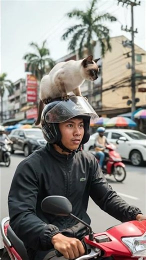 Motorbike Cat Rider 🏍️🐈 | Hilarious Street Cat Moments