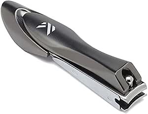 Nail Clippers with Catcher – KLIPP Heavy Duty Stainless Steel Fingernail and Toe Nail Cutter with Curved Surgical Blades and Built-in Nail File – Ergonomic Handle with Wide Jaws for Thick Nails