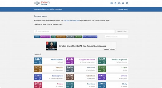 iconify图标终极解决方案，内置10几万图标，可添加自定义图标，可离线使用（前端、设计、图标）