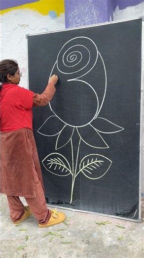 How To Draw Red Rose Easy Trick #art #drawing #shorts