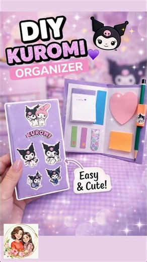 💜 Kuromi Notebook Organizer 💜 DIY Recycle Paper Craft #shorts