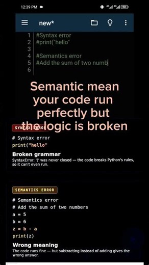Coding Secret: Syntax vs Semantics Explained Logically! 💻🔥