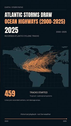 Atlantic Storms Draw Ocean Highways (2000–2025)