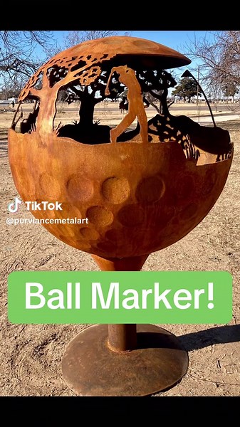Who loves golfing? Awesome ball marker. #purviancemetalart #backyard #patio #landscaping #landscapedesign #fypmine #firepit #fireglobe #plasmacutter #fyp #metalart #xtool #laseretching #xtoolf1ultra #golf