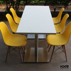 [Hot Item] Customize White Solid Surface Stone Restaurant Table
