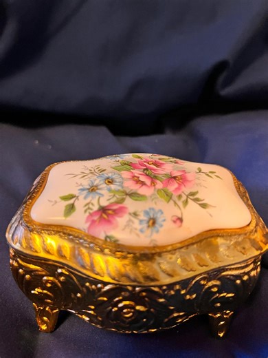 Vintage Floral Porcelain Jewelry Music Box – Plays Somewhere Out There – Splendid (new York) – Made in Japan – C. 1950s–1960s - Etsy