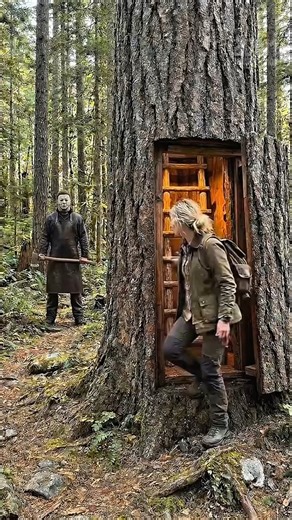 She Ran From the Axe Man… Then Disappeared Into a Hidden Tree 😳