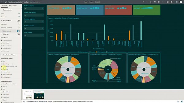 Floating Visualization Toolbar in Oracle Analytics