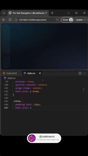 Create a Modern Animated Sidebar! 🔥