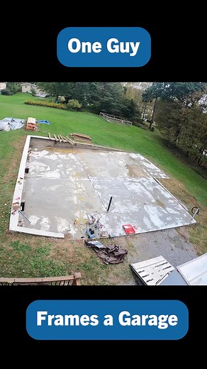 3M views · 38K reactions | One guy builds a garage  I framed this garage mostly myself last year. Some help placing trusses, but everything else was piece by piece. Fun project  #diy #framing #garage #homeimprovement #bathroomremodelingteacher | Bathroom Remodeling Teacher | Facebook