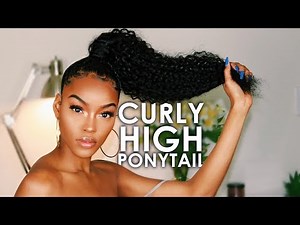 HIGH CURLY PONYTAIL TUTORIAL feat. Longqi Hair | Slim Reshae