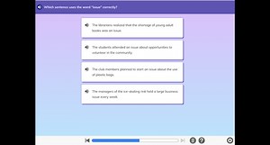 Which sentence uses the word "issue" correctly?The librarians... | Filo