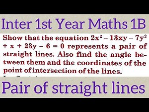 #Pair of straight lines in telugu@maths naresh eclass
