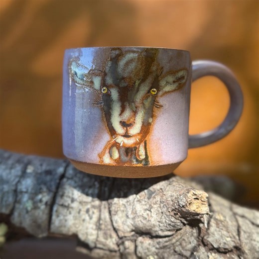 Hand-painted Nigerian Goat 13oz Mug | Wheel Thrown Stoneware Art - Etsy