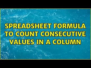 Spreadsheet formula to count consecutive values in a column