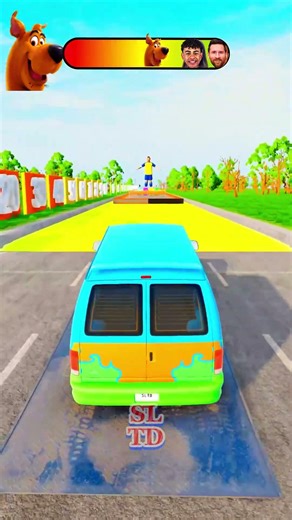 Lamine Messi Ronaldo vs Beamng Challenge 😄🤣 #beamng #funny #gaming #challenge