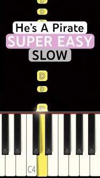 He’s a Pirate 🏴‍☠️ (SUPER EASY SLOW Piano Tutorial) | Pirates of the Caribbean