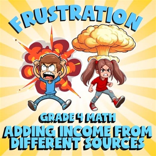 Adding Income from Different Sources FRUSTRATION Math Game - No Prep Grade 4