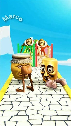 Build a Queen Run Challenge with Garamararam & Tung Tung Sahur ! 🤔​ #shorts​ #brainrotmemes