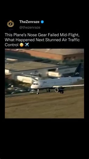 TheZenraze | Technology on Instagram: "The nose gear was jammed sideways. Millions watched the landing live. 00 Mid-flight, the pilot discovered the aircraft's nose landing gear had rotated 90 degrees, completely sideways. With over 140 passengers onboard, he began circling the skies for hours, calmly burning fuel to reduce weight for the emergency landing. Inside the cabin, passengers were watching their own live news coverage on the seat-back TVs, realizing they were the top story. What came n