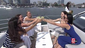 Step aboard a luxury yacht for dinner and a cruise around Boston Harbor
