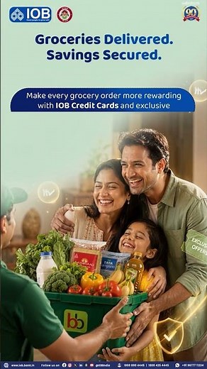 15% Instant Discount on bigbasket with IOB Credit Cards 💳🛒