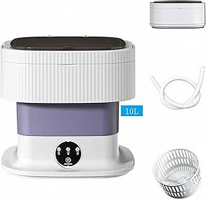 VKX Portable washing machine,10L, Foldable Washer,3 Modes Deep Cleaning of Underwear, Baby Clothes and Other Small Clothes. Suitable for Apartments, Hotel, Camping, Dormitories and Travel (Purple)
