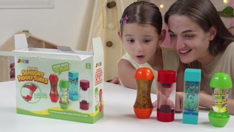 Joyfy 4-Pack Sensory Tubes Fidget Toys for Toddlers, Stress Relief Items, Christmas Birthday Best Gifts for Kids with Autism, Speech Therapy, Calm Down Corner Supplies, Autistic Sensory Toy