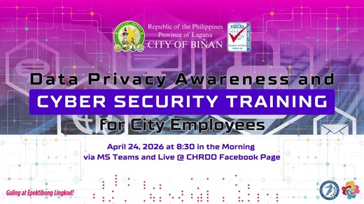 Data Privacy Awareness Training for CGO-BiÃ±an Employees Webinar | City Human Resources Development Office - BiÃ±an