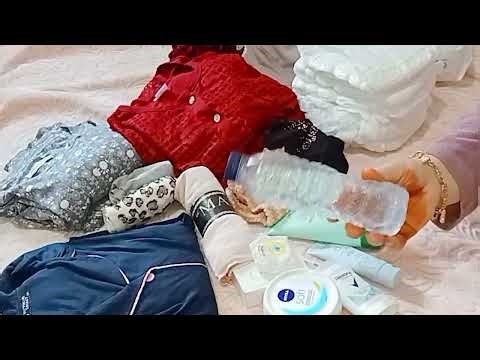 اساسيات حقيبة الولادة🤱لحوامل فصل الشتاء💝حقيبة ولادتي قيصرية الثالثة❌césarienne valise