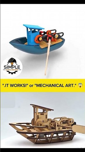 Mechanical Boat That Actually Works 🚤 | DIY Engineering Model | Satisfying Mechanical Art Simple
