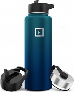 Edelstahl Trinkflasche mit Strohhalm - 650/950/1200/1800 ml - Kohlensäure Geeignet Auslaufsicher Doppelwandig Isoliert Thermosflasche BPA-Freie - Wasserflasche Sport Gym Fitness Reisen Kinder