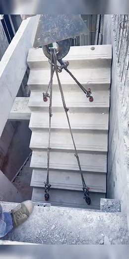 Precast concrete stair installation