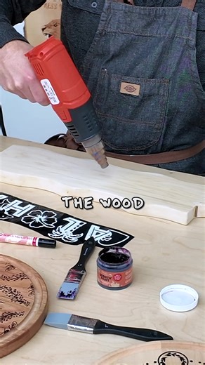 This ALOHA Board Came Out Gorgeous. Here’s How I Did it… First, I grabbed this thick pine board and added pretreatment so the burn would stay sharp. Then I placed the vinyl stencil - all lined up across the board. Next, I used the Scorch Marker Pro and simply colored in every section of the stencil. Once everything was filled, I peeled the vinyl up and heated the design with our hot air gun. The burn showed up instantly and stayed perfectly inside the lines. To finish it up, I added our food-saf