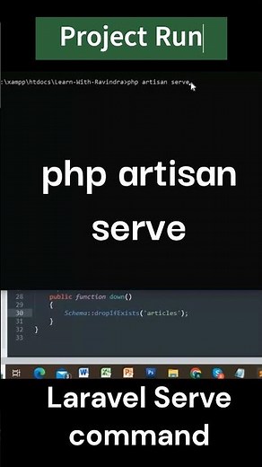 Laravel Project Serve Command | run laravel project on localhost #shorts #laravel #laravelframework