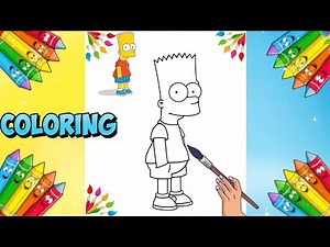 Bart Simpson Coloring | Easy Cartoon Coloring for Kids | Fun Drawing & Colouring Video for Children