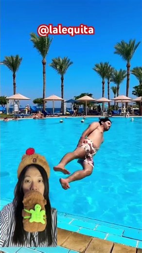 Lying down and diving into the swimming pool‼️😆😨😭@lalequita