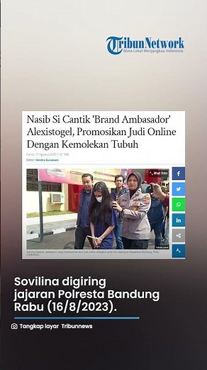 NASIB PILU, Si Cantik 'Brand Ambasador' Alexistogel, Promosikan Judi Online Kini Tertangkap Polisi