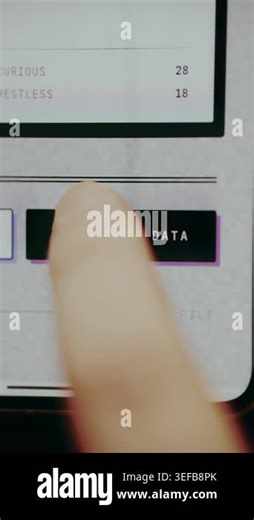 User selects the Shuffle Data interface option Stock Video Footage - Alamy