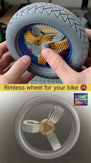 Rimless Wheel Bicycle Mechanism – Innovative Gear-Based Wheel Design #mechanicalengineering #cad