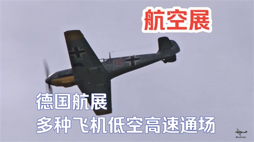 【航空展】多种飞机在德国航展上低空高速通场 喷火, P-51, Bf109, F4U海盗, P-38,Fw190,海怒，及其他