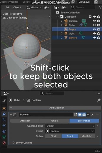 A pointless tutorial to move Booleans in Blender