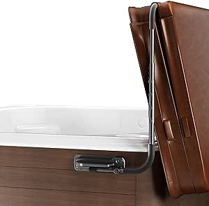 Doniks Spa Cover Lifts,Cover Lifts Pivot Top Mount Spa & Hot Tub Cover Lift Removal System,Hydraulic Hot Tub Cover Lift with 4 Hook Towel Rack Fits Most Spas & Hot Tubs