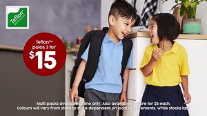 Our low prices wide range quality apparel = everything you need for back to school. We’ve Teflon coated our polo so it’s tougher than ever, and it’s only $5. | Target Australia