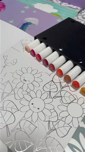 Flowers Coloring with Markers | Colors Fun for Kids #shorts #learncolors #kidsart