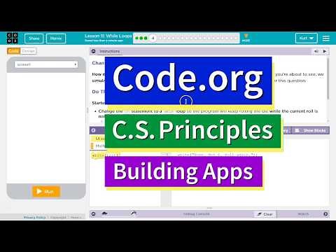 While Loops Lesson 11.4 Tutorial with Answers Code.org CS Principles
