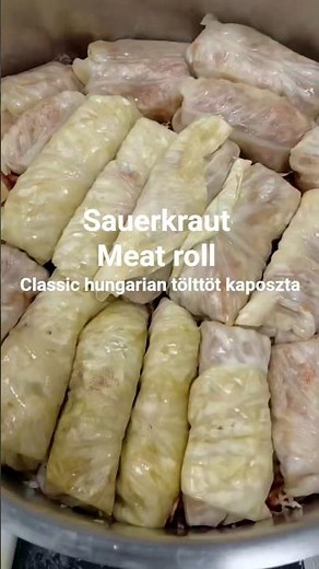 hungarian cabbage meat roll with sauerkraut