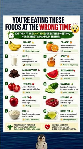 You're Eating These Foods at the WRONG Time 😳 Best Time to Eat 12 Everyday Foods