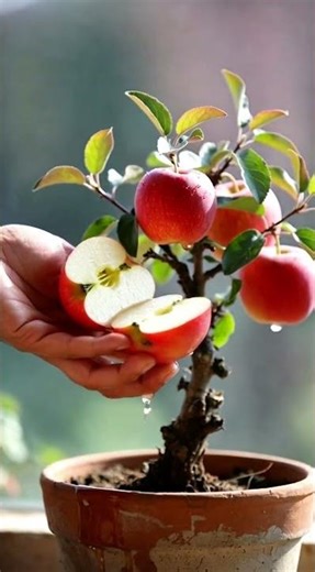 Tiny Apple Tree Growing in a Clay Pot 🍎 | Small Garden Magic