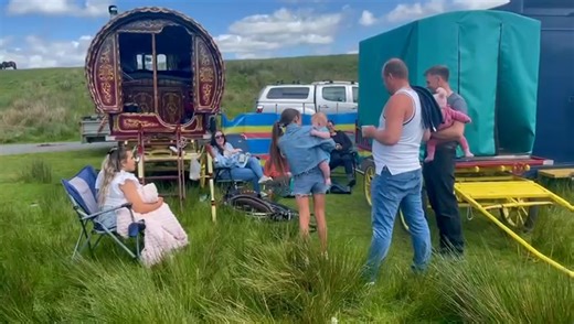 Allan Halsall & Sarah with friends 2024. Video taken by Alan Mawdsley. | Romany Heritage